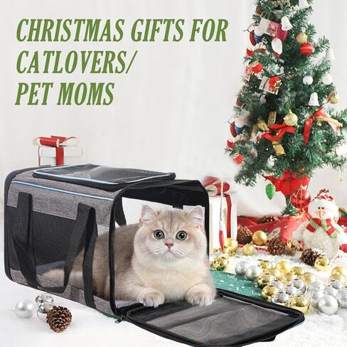 حاملة حيوانات أليفة ناعمة الجوانب معتمدة من شركة Vivicreate Cat Carrier للقطط والكلاب الصغيرة، حقيبة سفر محمولة للقطط مع مقود أمان شبكي للتهوية وحزام كتف يصل إلى 15 رطلاً in Kuwait