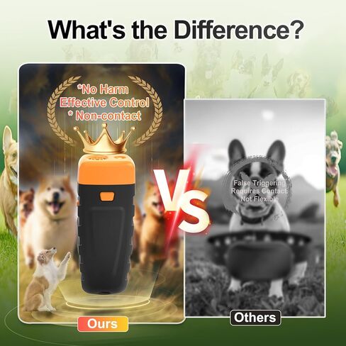 Bark Deterrent Training Device, Rechargeable Ultrasonic Anti Barking Device for Dogs, Dog Bark Control Devices Safe for Dogs & Human Portable Indoor Outdoor, Dog Training & Behavior Aids in Kuwait