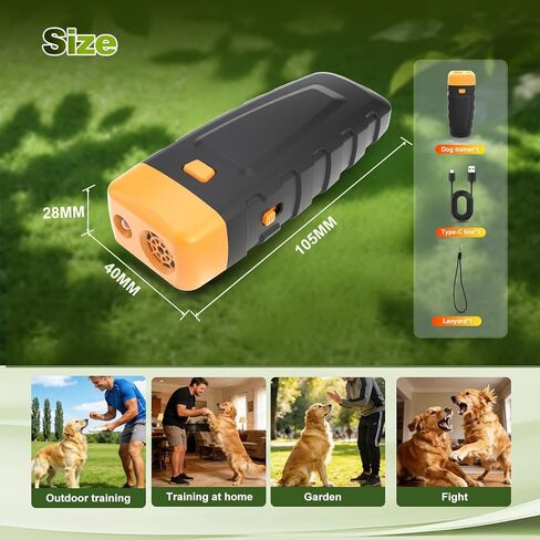Bark Deterrent Training Device, Rechargeable Ultrasonic Anti Barking Device for Dogs, Dog Bark Control Devices Safe for Dogs & Human Portable Indoor Outdoor, Dog Training & Behavior Aids in Kuwait