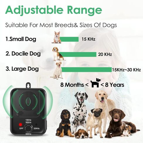 Ultrasonic Anti Barking Device for Dogs, 55ft Dog Barking Control Device with Dual Frequencies 3 Modes, Safe Anti Barking Device for Dogs Indoor Outdoor Humane Bark Control Device in Kuwait