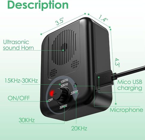Ultrasonic Anti Barking Device for Dogs, 55ft Dog Barking Control Device with Dual Frequencies 3 Modes, Safe Anti Barking Device for Dogs Indoor Outdoor Humane Bark Control Device in Kuwait