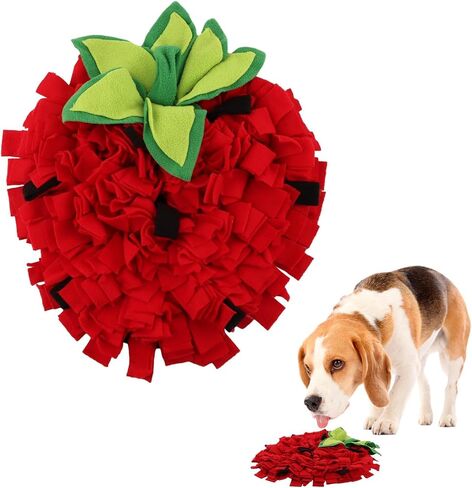 NINEFOX Snuffle Mat للكلاب، حصائر تغذية الحيوانات الأليفة، وسادة استنشاق الجراء، حصيرة Snuffle على شكل فراولة، ألعاب تفاعلية للقطط والكلاب لتدريب السلالات المتعددة والتخلص من التوتر (الفراولة) in Kuwait