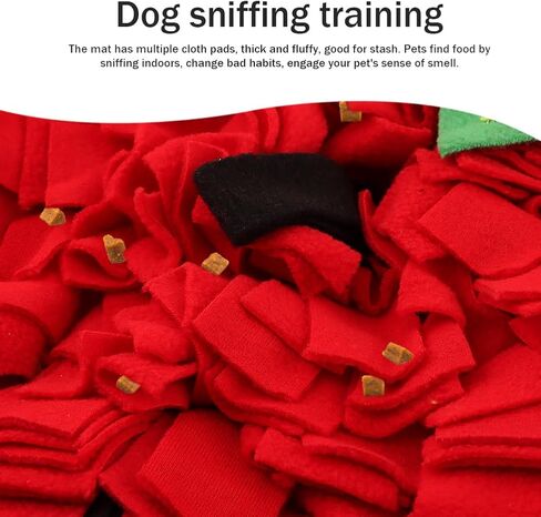 NINEFOX Snuffle Mat للكلاب، حصائر تغذية الحيوانات الأليفة، وسادة استنشاق الجراء، حصيرة Snuffle على شكل فراولة، ألعاب تفاعلية للقطط والكلاب لتدريب السلالات المتعددة والتخلص من التوتر (الفراولة) in Kuwait