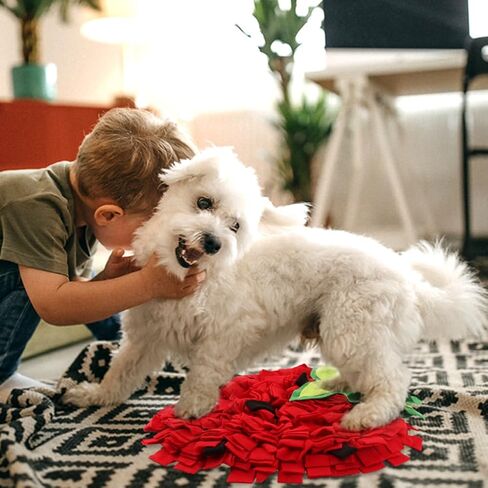 NINEFOX Snuffle Mat للكلاب، حصائر تغذية الحيوانات الأليفة، وسادة استنشاق الجراء، حصيرة Snuffle على شكل فراولة، ألعاب تفاعلية للقطط والكلاب لتدريب السلالات المتعددة والتخلص من التوتر (الفراولة) in Kuwait