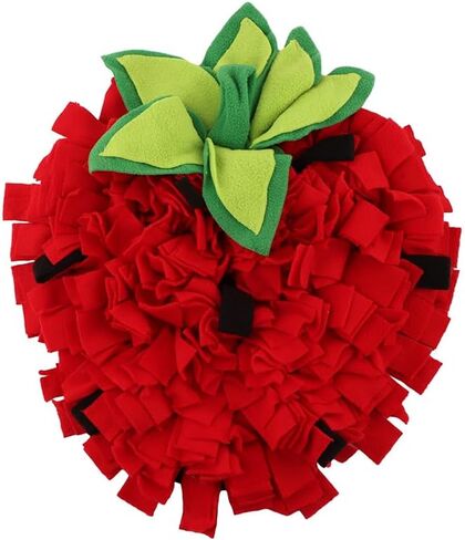 NINEFOX Snuffle Mat للكلاب، حصائر تغذية الحيوانات الأليفة، وسادة استنشاق الجراء، حصيرة Snuffle على شكل فراولة، ألعاب تفاعلية للقطط والكلاب لتدريب السلالات المتعددة والتخلص من التوتر (الفراولة) in Kuwait