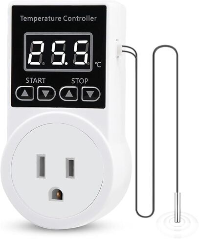Temperature Controller Plug Socket LCD Screen with Waterproof Sensor Probe for Reptile Home US Plug in Kuwait
