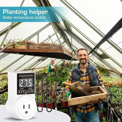 Temperature Controller Plug Socket LCD Screen with Waterproof Sensor Probe for Reptile Home US Plug in Kuwait