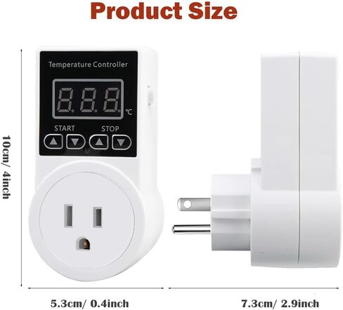 Temperature Controller Plug Socket LCD Screen with Waterproof Sensor Probe for Reptile Home US Plug in Kuwait