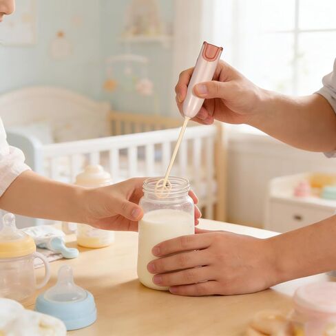 مقبض خلاط كهربائي لتركيبة الأطفال، محرك مسحوق الحليب مع 2 قضبان خلط، خلاط زجاجات محمول مع تصميم قضيب طويل، محرك كهربائي لاسلكي خفيف الوزن لزجاجة الأطفال وبروتين القهوة in Kuwait