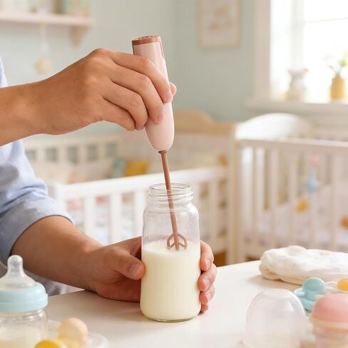مقبض خلاط كهربائي لتركيبة الأطفال، محرك مسحوق الحليب مع 2 قضبان خلط، خلاط زجاجات محمول مع تصميم قضيب طويل، محرك كهربائي لاسلكي خفيف الوزن لزجاجة الأطفال وبروتين القهوة in Kuwait