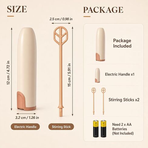 Garneck Handheld Electric Formula Mixer with 2 Stirring Rods: Detachable Handheld Electric Baby Bottle Milk Powder Mixer Sticks for Coffee Protein Cocoa Matcha Drinks Travel Home Portable in Kuwait
