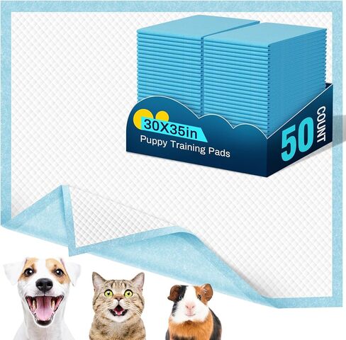 VJJ Puppy Pads XL 30"x35", 50 Count Pee Pads for Dogs Large for Doggie&Cats, Disposable Dog Pee Pads Extra Large, X-Large Potty Pads for Indoor, Outdoor Use in Kuwait