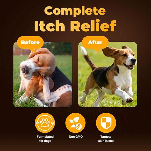 Manuka Honey for Dogs - Allergy Relief & Anti Itch Skin - Comfort and Coat Health - Manuka Honey, Krill Oil, Colostrum, Quercetin, Probiotics, Kelp Powder - 120 Soft Chews in Kuwait