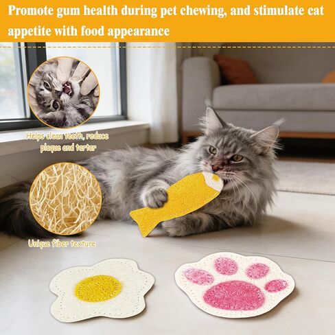 Natural Loofah Cat Chew Toys with Catnip, Biodegradable Dental & Teething Toys for Kittens and Cats, Eco-Friendly Interactive Cat Toy for Boredom Relief and Teeth Cleaning in Kuwait