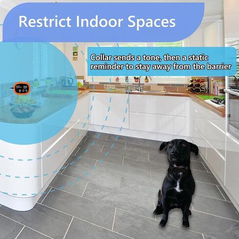 Indoor Pet Barrier for Dog,Wireless Indoor Electric Fence,Pet Gate, Keeps Areas Off Limits,Dog Home Proofing, Waterproof/Rechargeable/Beep/Static Training Collar in Kuwait