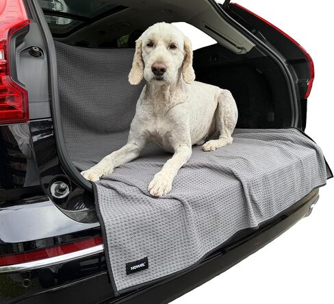 Dog Towel Blanket for Drying Dogs and Cover for Car Back Seat, XLarge 71" x 59", Ultra Quick Dry and Absorbent Microfiber, Light Weight, Machine Washable, Soaks Over 1.5L, Grey, Beach to Boot in Kuwait