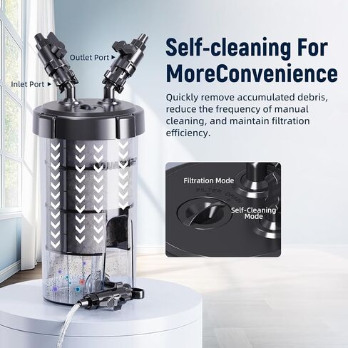AQUASMITH Non-Powered Prefilter Canister Filters for Aquarium,Self-Cleaning Aquarium Filter,Forms Synergistic Filtration System with Main Canister Filter,Extends Main Filter Maintenance in Kuwait
