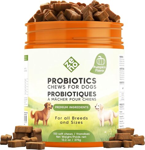 ZENO Probiotics for Dogs Chews 150Pcs - Digestive, Gut Health & Diarrhea Support - Chews for Dogs - with Probiotics, Enzymes & Natural Ingredients - Chicken in Saudi Arabia