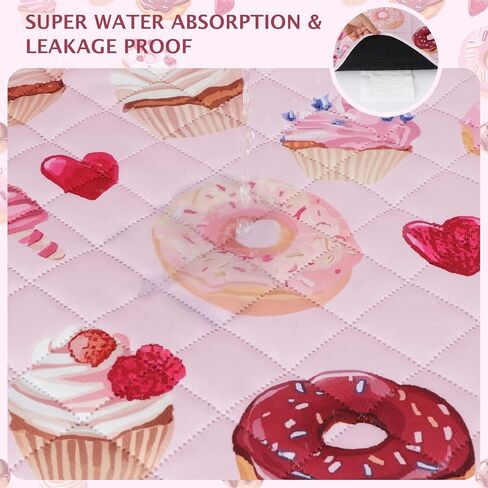 IEUUMLER Washable Pee Pads for Dogs, 2 Pack Cake Pattern Reusable Waterproof Puppy Potty Pads, Non-Slip Absorbent Pet Training Pads for Playpen Crate Bed EU015 Pink Cake, 24x18 in Saudi Arabia