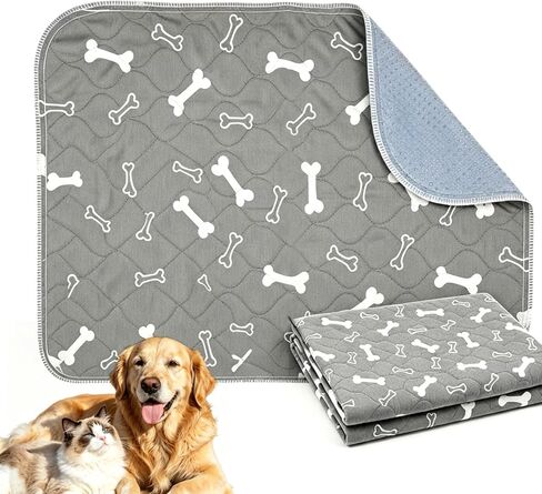 Puppy Pee Pads with Pheromones,Forever Pad,Washable Pee Pads for Dogs,Reusable Dog Pee Pads,Waterproof Leakproof Training Pad, Non-Slip Base for Household Use(Gray A,L) in Kuwait