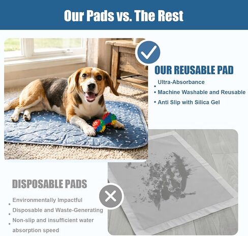 Puppy Pee Pads with Pheromones,Forever Pad,Washable Pee Pads for Dogs,Reusable Dog Pee Pads,Waterproof Leakproof Training Pad, Non-Slip Base for Household Use(Gray A,L) in Kuwait