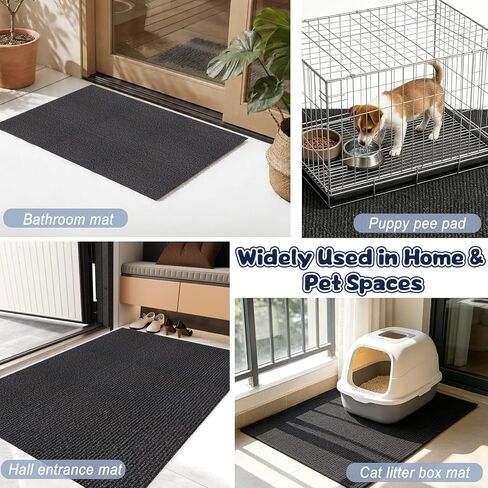 حصيرة صندوق فضلات القطط الكبيرة من Wibeeelee، مقاومة للماء ومضادة للانزلاق، مقاس 30 بوصة × 45 بوصة، سجادة متينة للقطط لحماية الأرضية، ناعمة على أقدام القطط وسهلة التنظيف in Kuwait