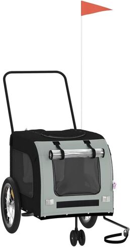 Small Pet Bike Trailer, Dog Bike Trailer Dog Cart, Pet Carrier Wagon, Bicycle Carrier for Small Sized Pets, Black and Gray,-378 in Kuwait