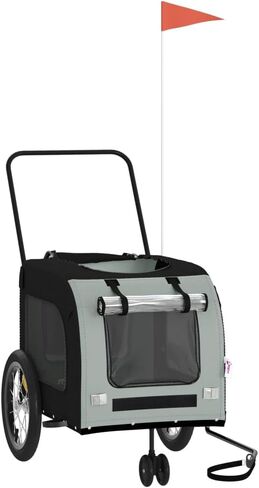 Small Pet Bike Trailer, Dog Bike Trailer Dog Cart, Pet Carrier Wagon, Bicycle Carrier for Small Sized Pets, Black and Gray,-378 in Kuwait