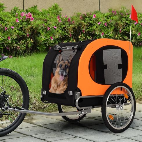 Dog Bike Trailer, Folding Dog Trailer for Bike with 19'' Quick Release Wheels, Heavy Duty Pet Cart, Hold Up to 88 Lbs, in Kuwait