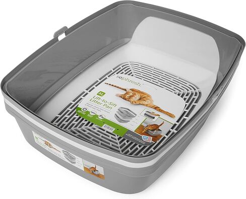 So Phresh by Petco Grey & White Lift-to-Sift Cat Litter Pan X-Large 22.4" L X 16.9" W X 10.6" H in Kuwait
