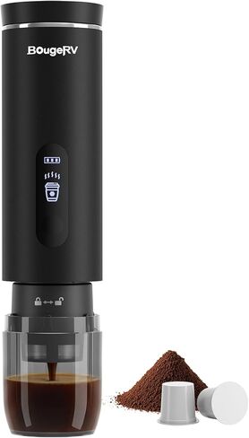 BougeRV Portable Drip Coffee Maker Compatible with K Cup & Ground Coffee, Electric Car Coffee Machine Self-Heating LCD Display USB-C for Travel, Bussiness Trips, Hotel, Camping, Office, Outdoors in Kuwait