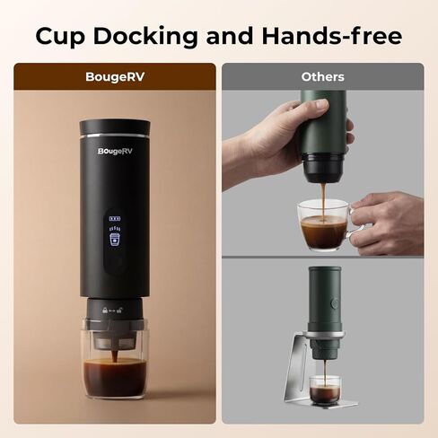 BougeRV Portable Drip Coffee Maker Compatible with K Cup & Ground Coffee, Electric Car Coffee Machine Self-Heating LCD Display USB-C for Travel, Bussiness Trips, Hotel, Camping, Office, Outdoors in Kuwait