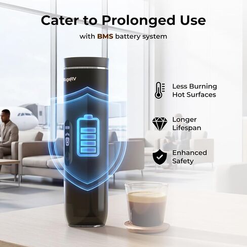 BougeRV Portable Drip Coffee Maker Compatible with K Cup & Ground Coffee, Electric Car Coffee Machine Self-Heating LCD Display USB-C for Travel, Bussiness Trips, Hotel, Camping, Office, Outdoors in Kuwait