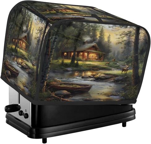 Forest Deer Animal Toaster Cover 2 Slice Wide Slot Washable Kitchen Appliance Covers Fingerprint Bread Machine Dust Cover Small Toaster Oven Accessories Covers Bread Maker Bag Women Gift in Kuwait
