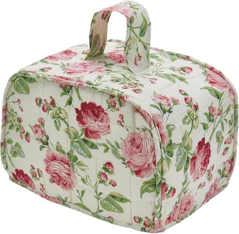 Quilted Floral Toaster Cover 2 Slice, Boho Toaster Cover with Handle Kitchen Small Appliance Covers, Foldable Dust Protector (Pink, 11.8"L*7.9"W*7.9"H) in Kuwait