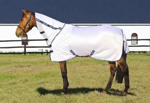 ملاءة TuffRider Sport Mesh Combo Neck Fly - أبيض - 84 in Kuwait