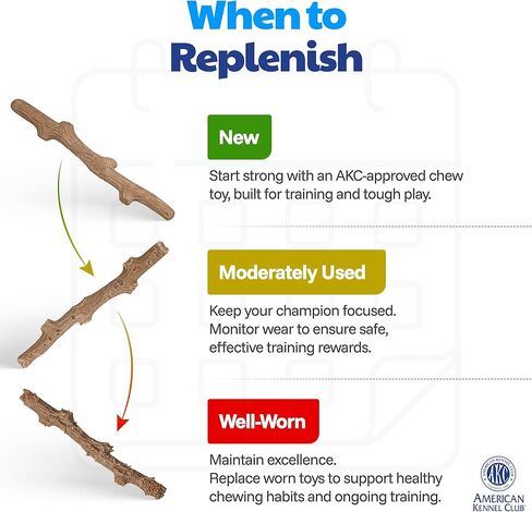 American Kennel Club Training Dog Chew Toy, TPR Wood Stick Dog Toy, Durable Dog Toy for Moderate Chewers, Maplewood Scented for Long-Lasting Engagement, Supports Dental Health in Kuwait