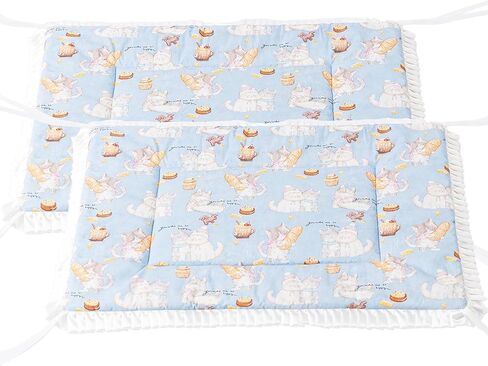 2PCS Reversible Silent Cat Bed Self Warming Pet Pad Thin Style Mat Washable Cushion Pad, Pad for Window Perch Outdoor Cat Houses, for Cats, Small Dogs, Rabbits, Non Electric,(Blue Kitten,XS) in Saudi Arabia