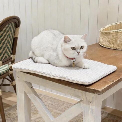 2-in-1 Cooling Mat 12"x20" for Cats, Small Dogs (Yorkies), Q-Max>0.4 Ice-Silk + 2 Gel Inserts, Waterproof Machine Washable for Crate Indoor Outdoor (S) in Kuwait