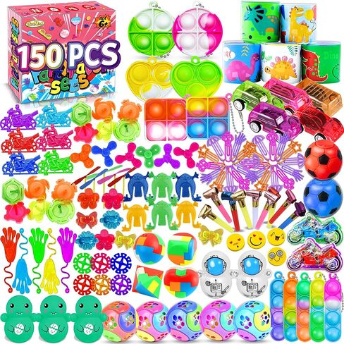 BicMan 150Pcs Party Favors for Kids 3-5 4-8, Fidget Toys Pack, Goodie Bag Stuffers, Carnival Prizes, Treasure Box, Filler Stuffers Toys for Classroom in Saudi Arabia