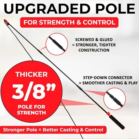 PET Wrangler 2.0 - Upgraded Flirt Pole for Dogs, Interactive Dog Toy with Reinforced 50" Pole &10ft Cord, Creates Extended Play Area, 3 Changeable Lures for Training, Exercise, & Enrichment in Kuwait