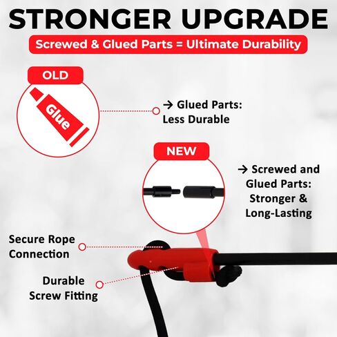 PET Wrangler 2.0 - Upgraded Flirt Pole for Dogs, Interactive Dog Toy with Reinforced 50" Pole &10ft Cord, Creates Extended Play Area, 3 Changeable Lures for Training, Exercise, & Enrichment in Kuwait