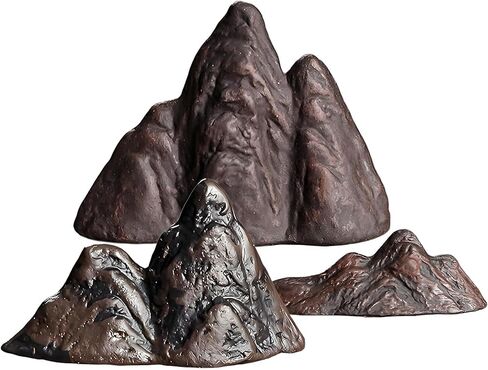 3Pcs Aquarium Micro-Landscape Mountain Rock. Mini Aquarium Mountain View. Miniature Mountain Figurines Iandscape Model. Micro Landscape Decorations for Fish Tank in Kuwait
