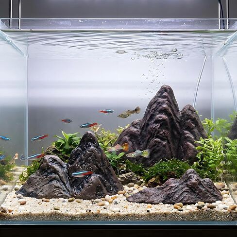 3Pcs Aquarium Micro-Landscape Mountain Rock. Mini Aquarium Mountain View. Miniature Mountain Figurines Iandscape Model. Micro Landscape Decorations for Fish Tank in Kuwait