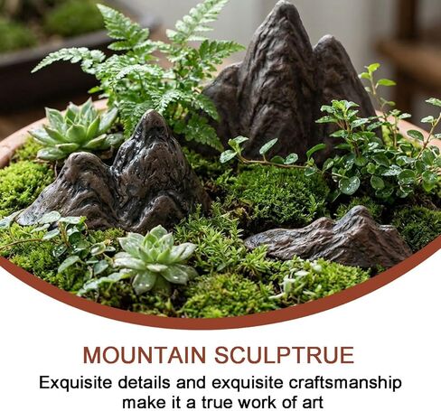 3Pcs Aquarium Micro-Landscape Mountain Rock. Mini Aquarium Mountain View. Miniature Mountain Figurines Iandscape Model. Micro Landscape Decorations for Fish Tank in Kuwait