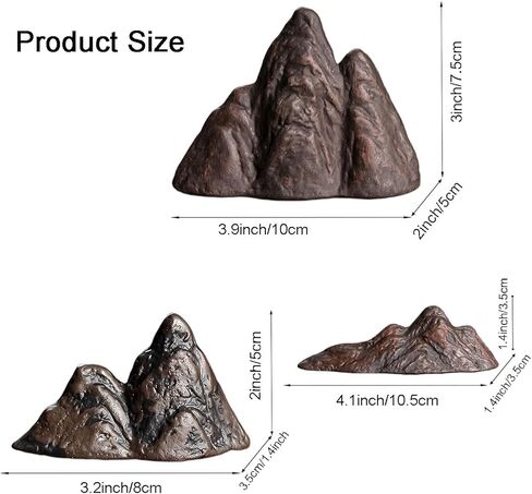 3Pcs Aquarium Micro-Landscape Mountain Rock. Mini Aquarium Mountain View. Miniature Mountain Figurines Iandscape Model. Micro Landscape Decorations for Fish Tank in Kuwait