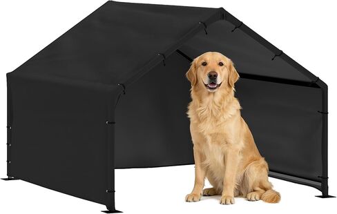PawHut Dog Shade Shelter Outdoor, Dog House Outside with Waterproof & UV-Resistant Canopy, Pet Tent for Small Medium Large Breeds, Pet House for Small Animals with Ground Nails, 49" x 43" x 37" in Kuwait