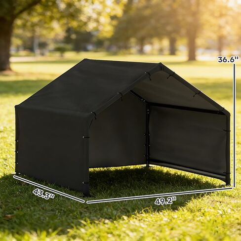 PawHut Dog Shade Shelter Outdoor, Dog House Outside with Waterproof & UV-Resistant Canopy, Pet Tent for Small Medium Large Breeds, Pet House for Small Animals with Ground Nails, 49" x 43" x 37" in Kuwait