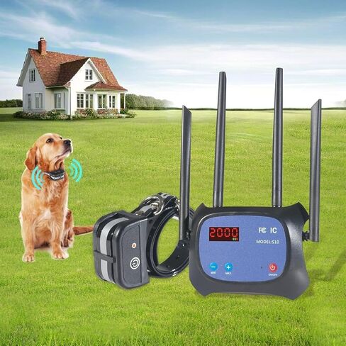 Plkm Wireless Dog Fence Boundary Container Pet 2026 Upgraded System, Adjustable Control Range, Safe Harmless Electric Dog Wireless Fence, Rechargeable Waterproof Collar Receiver in Kuwait