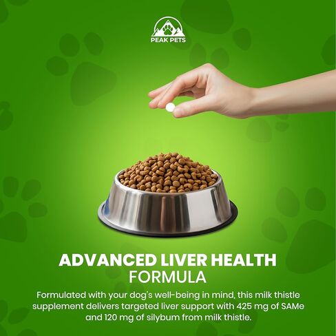 Liver Support Supplement for Large Dogs with Silymarin (Same & Silybin) S-Adenosyl-L-methionine (SAM-e) & Silybum (Milk Thistle) Dog Liver Supplement - 3rd Party Tested, Non GMO - 30 Chewable Tablets in Saudi Arabia
